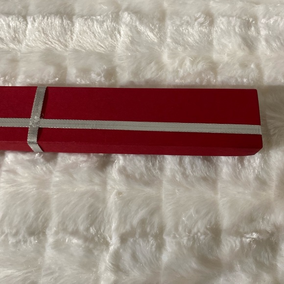 New in Box, Sapphire Blue Pave X Bar CZ Bracelet with matching earrings - Picture 3 of 5